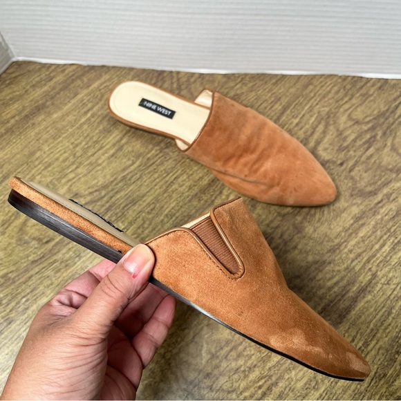 Nine West Shoes - Nine West Freeda Pointy Toe Leather Mule Medium Brown Size 8.5